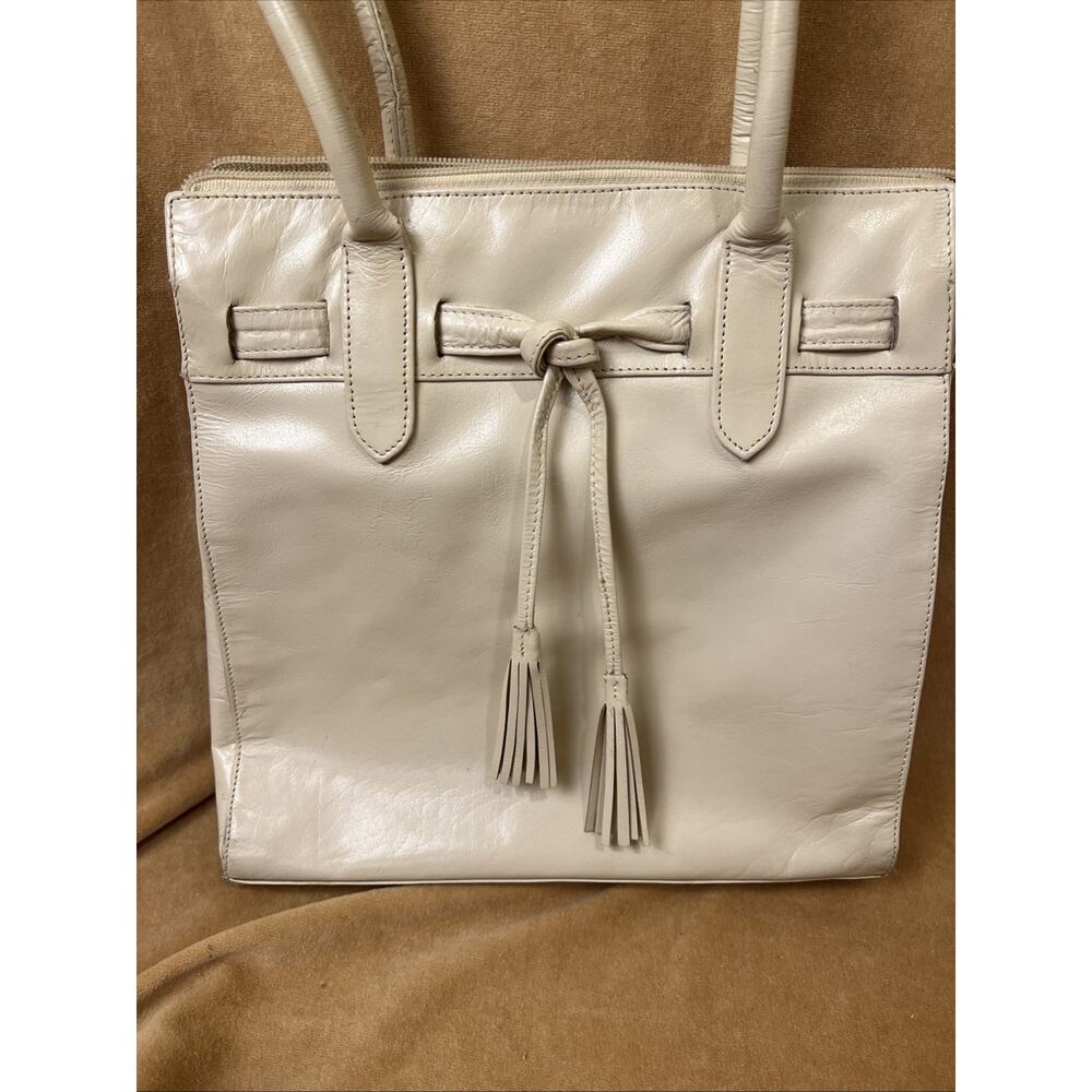 Michael Rome For M. Fine‎ Genuine Leather Cream Ivory Shoulder BagHandbag Purse